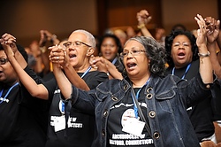 ATTENDEES AT NATIONAL BLACK CATHOLIC CONGRESS SING AT GATHERING IN INDIANAPOLIS