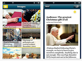 Screen capture of "The Pope App," launched by Vatican Jan. 23 Screen capture of "The Pope App," launched by Vatican Jan. 23