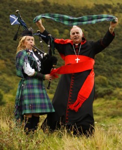 CARDINAL O'BRIEN UNVEILS PAPAL TARTAN IN SCOTLAND CARDINAL O'BRIEN UNVEILS PAPAL TARTAN IN SCOTLAND