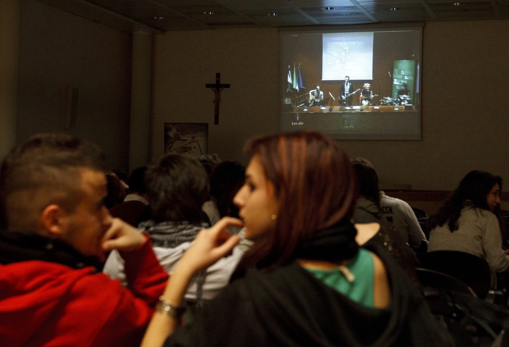 Young people watch rock concert sponsored by Pontifical Council for Culture Young people watch rock concert sponsored by Pontifical Council for Culture