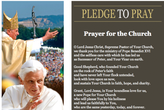 prayer for the church Knights of Columbus, sede vacante