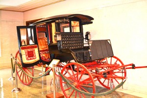 Purcell coach A coach belonging to Archbishop Purcell is one of the treasures housed in the Cathedral of St. Peter in Chains' Museum Room. (CT Photo/Steve Trosley)