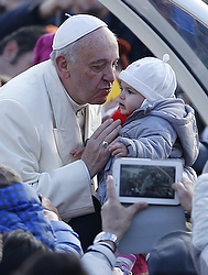 Pope looks on as he leads general audience in St. Peter's Square at Vatican