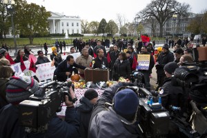 U.S. Rep. Luis Gutierrez of Illinois speaks at immigration rally in front of White House