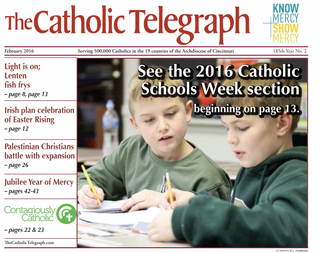 Cover of February 2016 print edition of The Catholic Telegraph.
