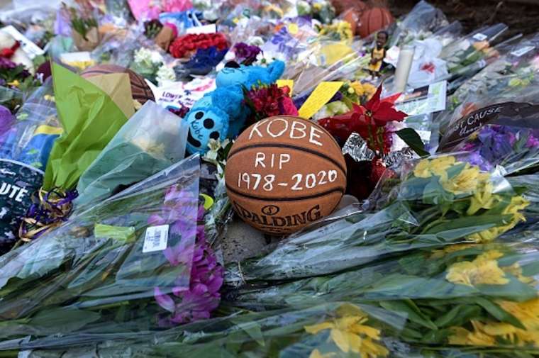 Basketballs are seen outside Bryant Gymnasium at Lower Merion High School, where Kobe Bryant, after his death, on Jan. 27, 2020 Credit: JOHANNES EISELE/AFP via Getty Images