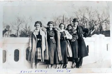 The Kruse Family, February 1934. Knowing this family's name allows us to pray for them by name.